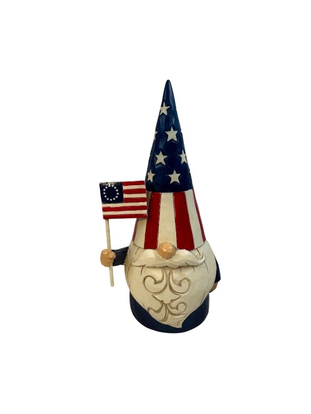 Jim Shore Patriotic Gnome Figurine Betsy Ross Flag Stars & Stripes Hat Americana